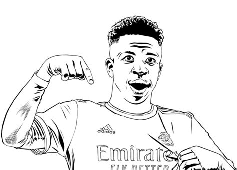 Vinicius Junior Para Colorir - Vinicius Jr para Colorir e Imprimir