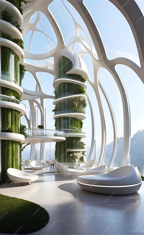 A futuristic hotel architecture of tomorrow concept | Premium AI