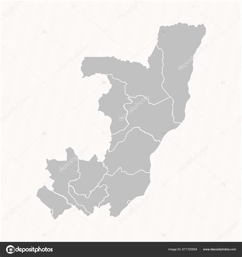 Detailed Map Republic Congo States Cities Stock Vector by ...