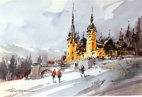 Corneliu Dragan Targoviste Watercolor Art Watercolor Landscape