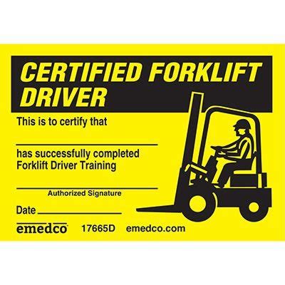 Certification Wallet Card - Certified Forklift Driver | Emedco