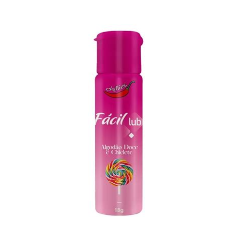 Gel Lubrificante Beijável Sabor Algodão Doce e Chiclete Fácil Lub 18g Sex Shop Loja do Prazer