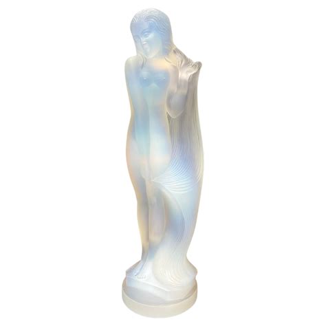 Glass Sculpture Representing A Naked Woman Posing In The French Art Deco Style For Sale At StDibs