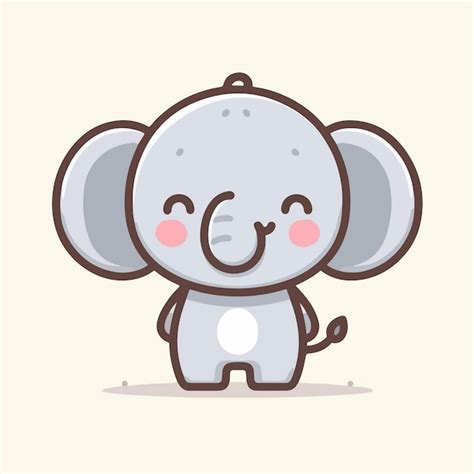 Premium Vector Cute Elephant Character With Flat Design Cartoon Style