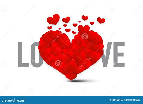 love symbol  red hearts vector heart isolated stock vector
