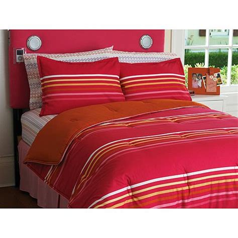 Orange Yellow And Pink Stripe Comforter Set Comforter Sets Comforters Bed Comforters