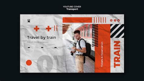 psd public train transport youtube cover template