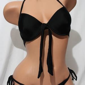 Push Up Cheeky Brazilian Scrunch Butt Bikini Set Sexy Black Cheeky Brazilian Style Bikini