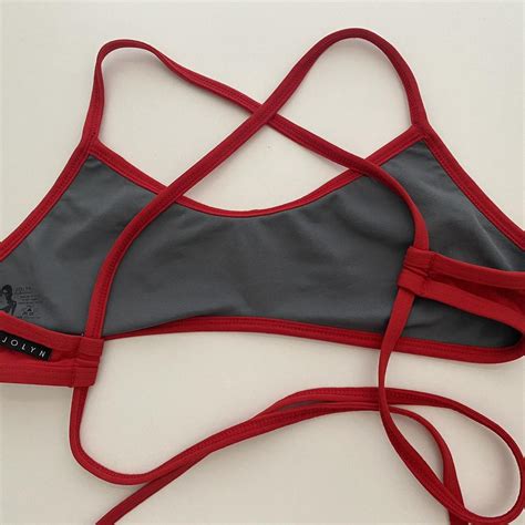 Jolyn Ryan Bikini Top Size Medium In Red Depop