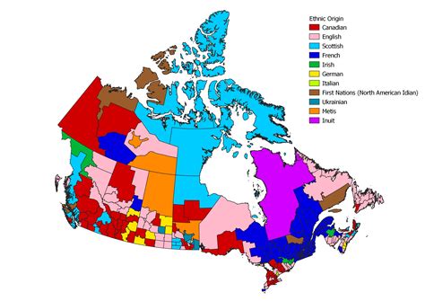 Second Most Common Ethnic Origins in Canada, 2016 : r/MapPorn