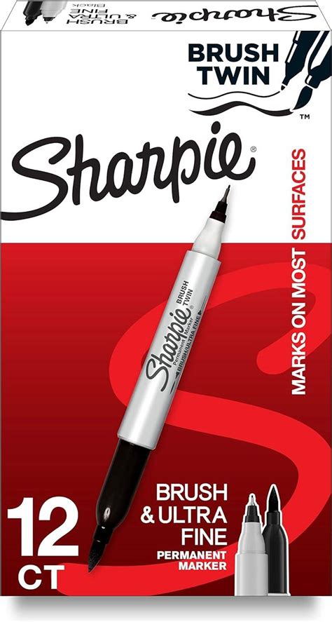 Sharpie Brush Twin Permanent Marker Brush Tip Marker And Ultra Fine