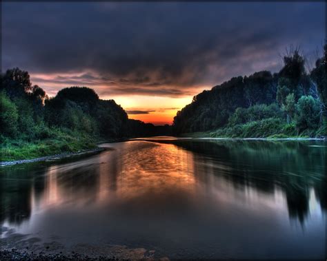 wallpaper landscape sunset sea nature reflection sunrise evening morning river dusk