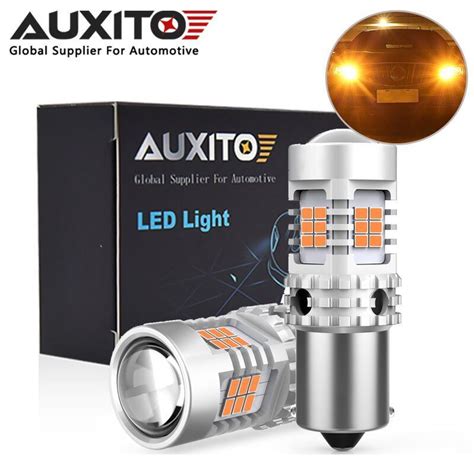 Pair K Led Light Bulb Brake Reverse Turn Stop Tail Amber