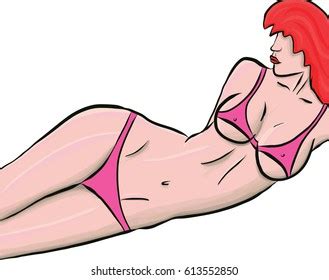 Woman Bikini Red Hair Vector Stock Vector Royalty Free Shutterstock