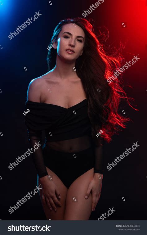 Sensual Brunette Woman Portrait Wearing Black Stock Photo Shutterstock