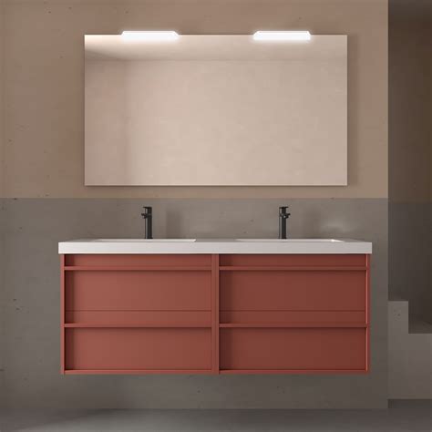 Conjunto mueble de baño ATTILA 1400 4 cajones RED SATIN Lavabo