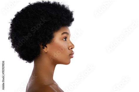 Face profile of young and cute african woman Stock Photo | Adobe Stock