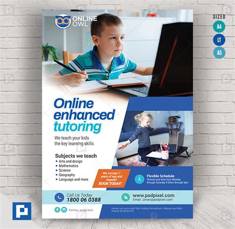 Online Class And Tutoring Flyer Psdpixel