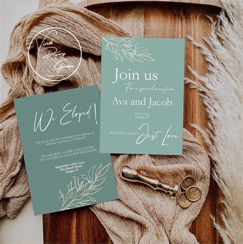 Wedding Reception Invitation. We Eloped Cards. Wedding Announcement