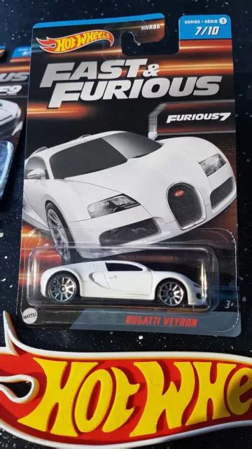 HOT WHEELS FAST Furious Bugatti Veyron blanc Plus NEUF Série F F répertorié EUR