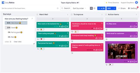Easyretro Former Funretro Improve Your Team With Fun Sprint