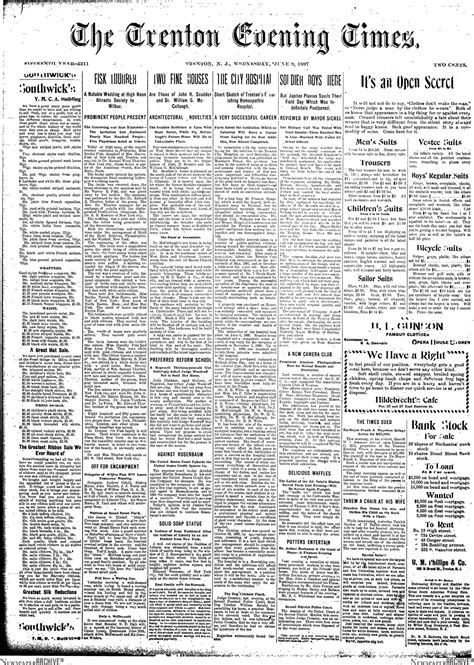 HISTORIC TRENTON’S DAY IN THE LIFE: June 9, 1897 - TrentonDaily