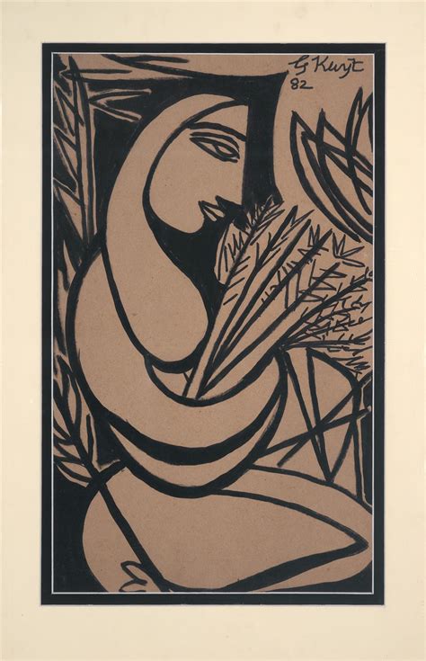 Lot George Keyt Seated Nude In Profile Gouache On Card Mounted Unframed