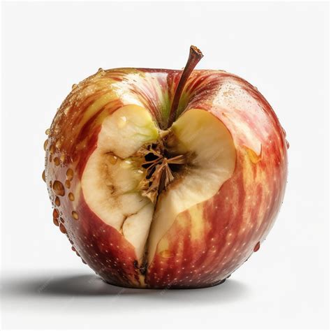 Premium Ai Image Rotten Apple Isolated White Object
