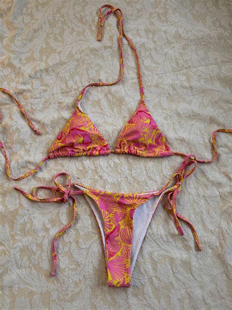 Swim Mod Summer Beach Women S Tropical Plant Printed Halter Neck Bikini Set Sexy Bikini Set