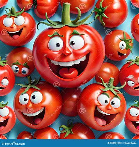 Tomato Fruit Cooking Vegetable Smiling Face Delicious Red Sauce Stock