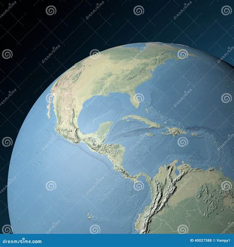 Physical Relief Map Of Central America Stock Photography ...