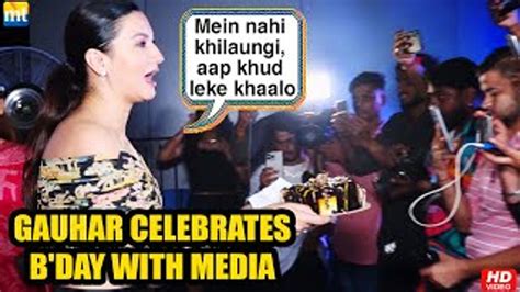 Gauahar Khan Celebrates Her Bday With Media Cake Cutting Ceremony At