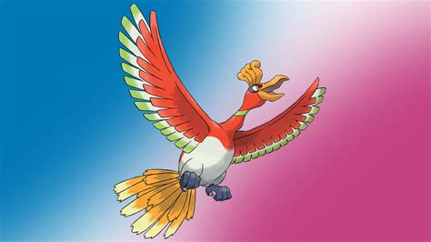 Download Ho Oh Against Gradient Background Wallpaper