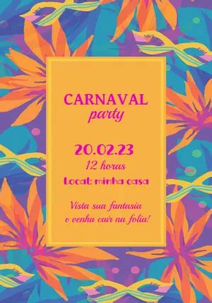 Fazer Convite Online Convite Digital Anivers Rio Carnaval