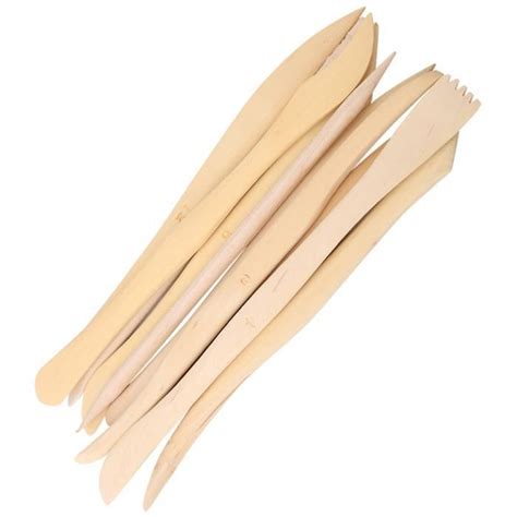 TIP 10 pcs Ensemble Outil de Modélisation d argile en Bois Outils de