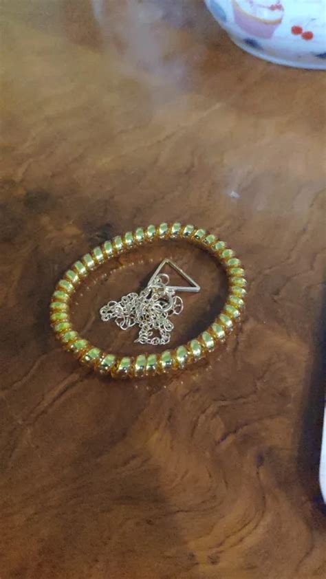 Blue Triangle Bikini With Gold Chain IRHAZ