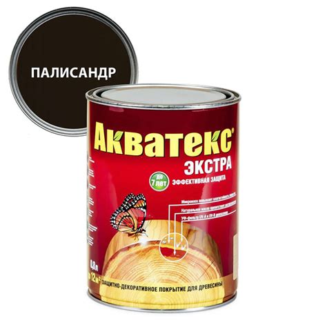 Покрытие для дерева защитное текстурное Акватекс-ЭКСТРА палисандр 0,8 л ...