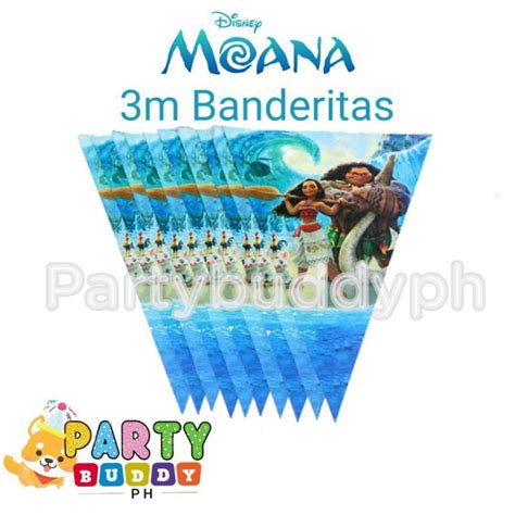 Moana Maui Balloons Banderitas Candy Box Lootbags Party Supplies