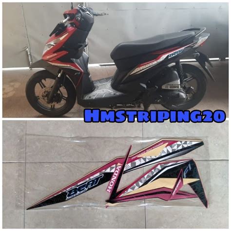 Jual Stiker Striping Lis Body Honda Beat Fi Iss Hitam Pink