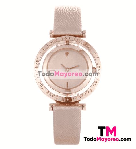 Reloj Extensible Piel Sintetica Satinado Sin Numero I Love You Forever Nude R3937 TodoMayoreo