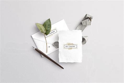 Wedding Card With Envelope Mockup Set