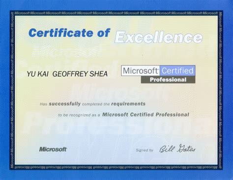 Certificate Microsoft Certified Professional