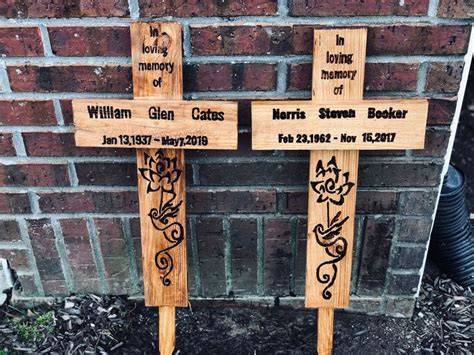 Memorial Wood Crosses Personalized Grave Markers Lost Loved - Etsy