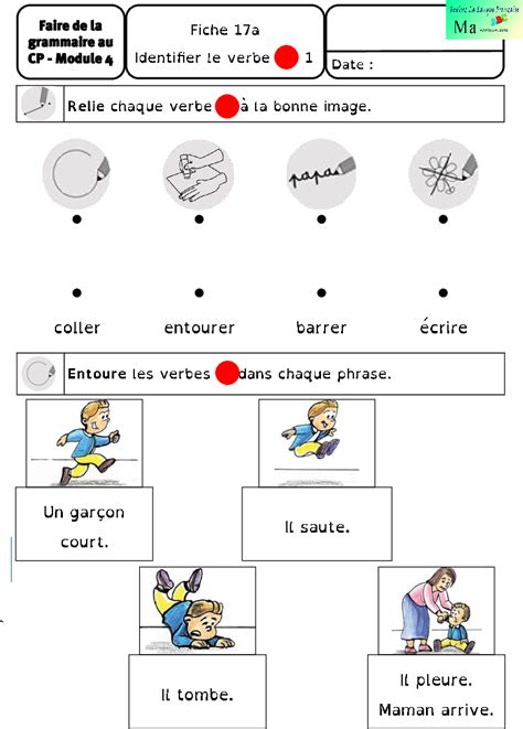 Fiches Et Exercices De Grammaire Pour Cp