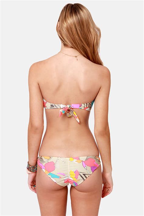Volcom Flip Flower Bikini Bandeau Bikini Neon Bikini