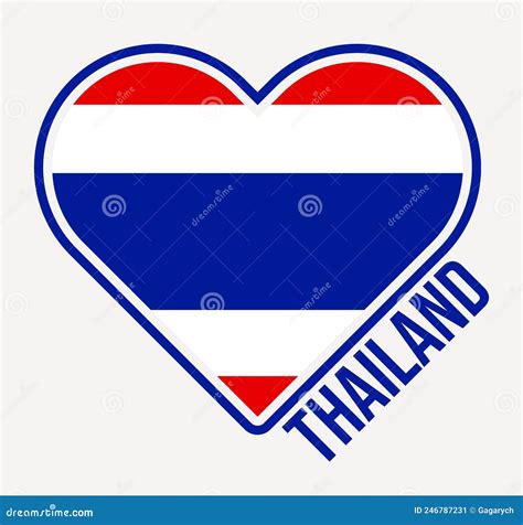 Thailand Heart Flag Badge Stock Vector Illustration Of Document