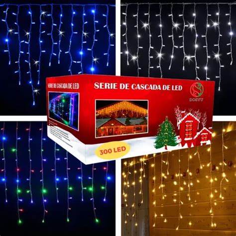 Serie Navideña Cascada 300 Led 6m Diferentes Colores Meses Sin Intereses