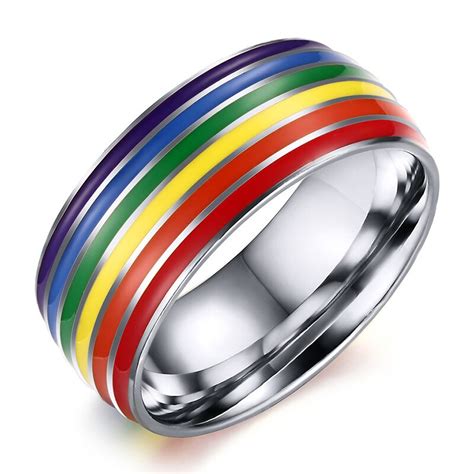 Rainbow Ring For Women Men Lgbt Lebian Gay Jewelry Grandado