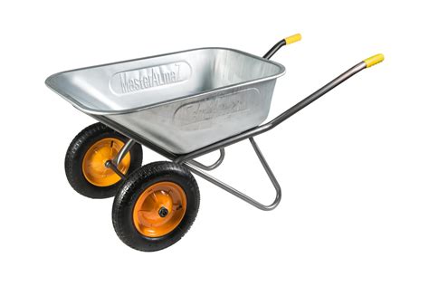 Строительная усиленная 2-колесная тачка МастерАлмаз красная, 110 л ...