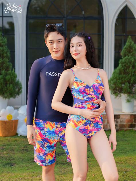 Áo Bơi Nam BIKINI PASSPORT kiểu tay dài Xanh Navy